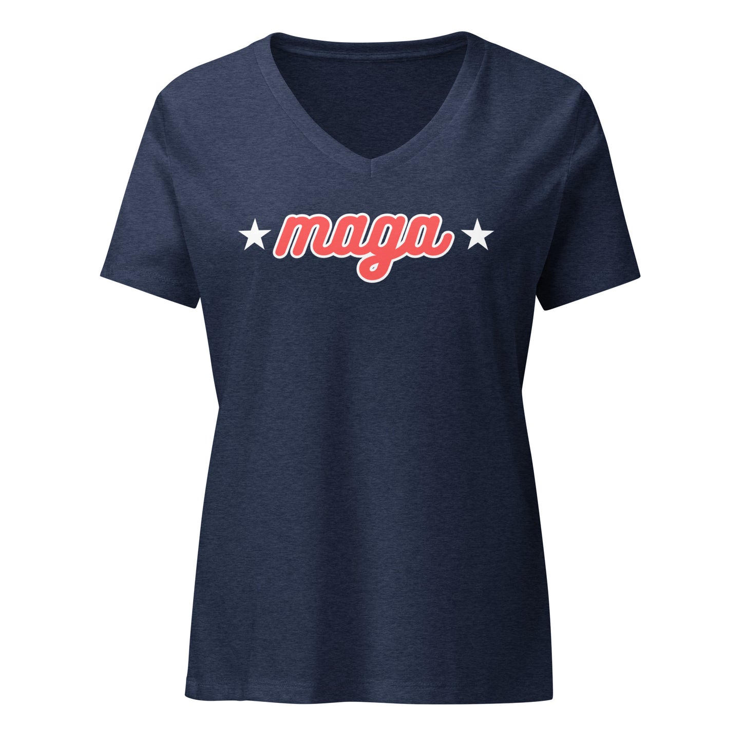 Women’s Relaxed Fit V-neck MAGA T-Shirt