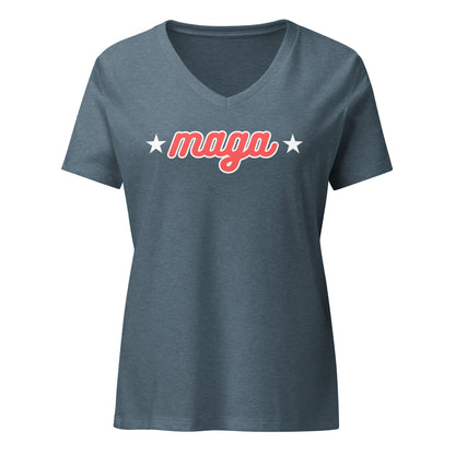 Women’s Relaxed Fit V-neck MAGA T-Shirt